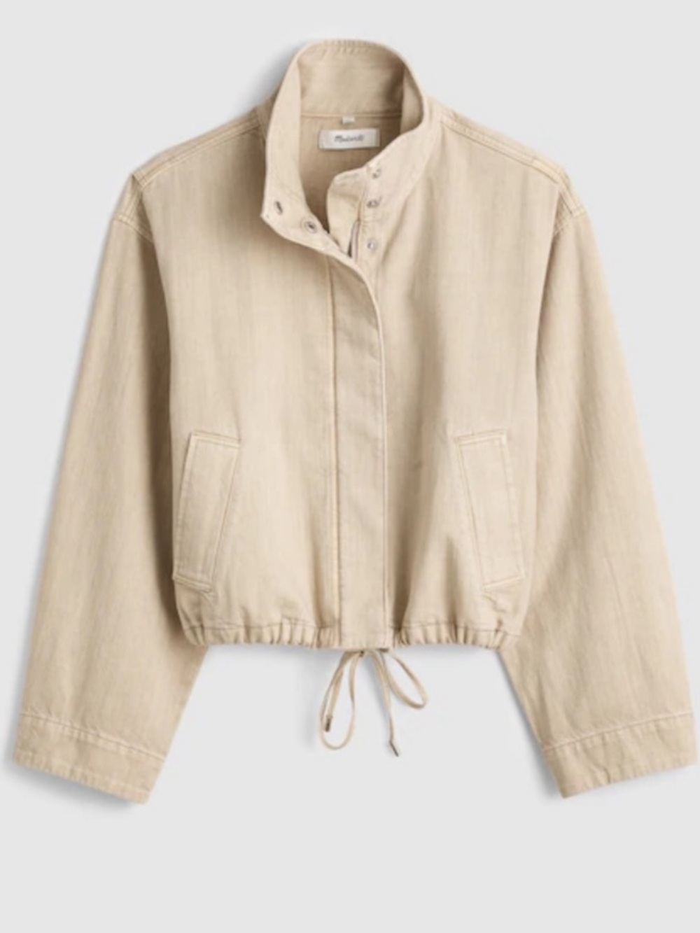 Madewell denim Cropped field Jacket in faded khaki - Picture 6 of 9